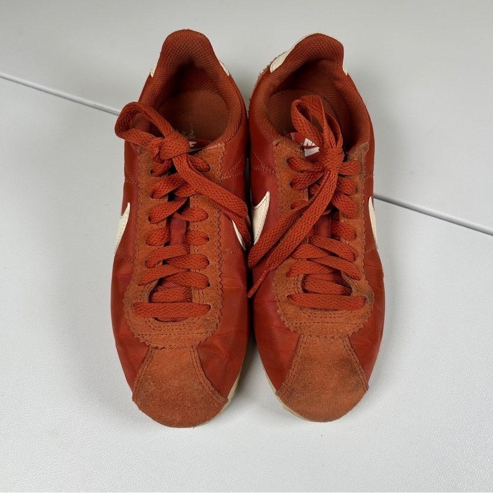 Nike Classic Cortez Nylon Firewood Orange Retro Sneakers Women Size 5 - Picture 3 of 9